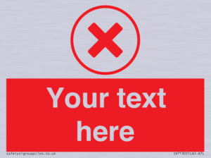 Custom red background, red cross in circle sign